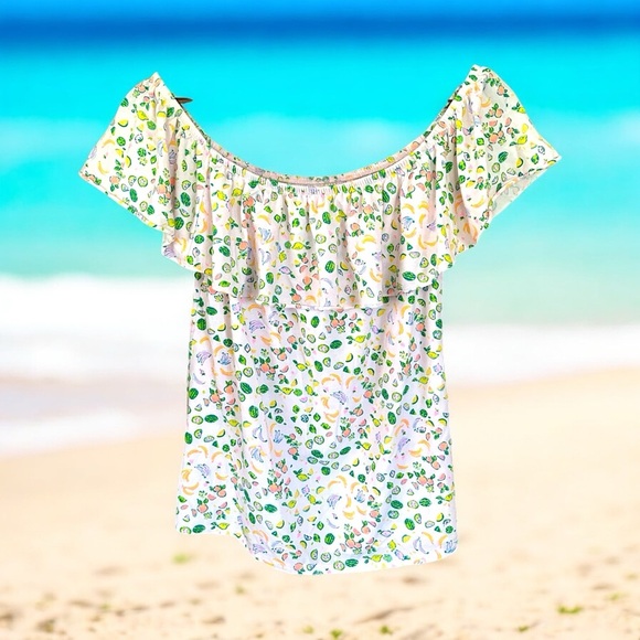 Lilly Pulitzer La Fortuna Off Shoulder Top Womens Medium Lil Juicy Fruit  M - Picture 8 of 8